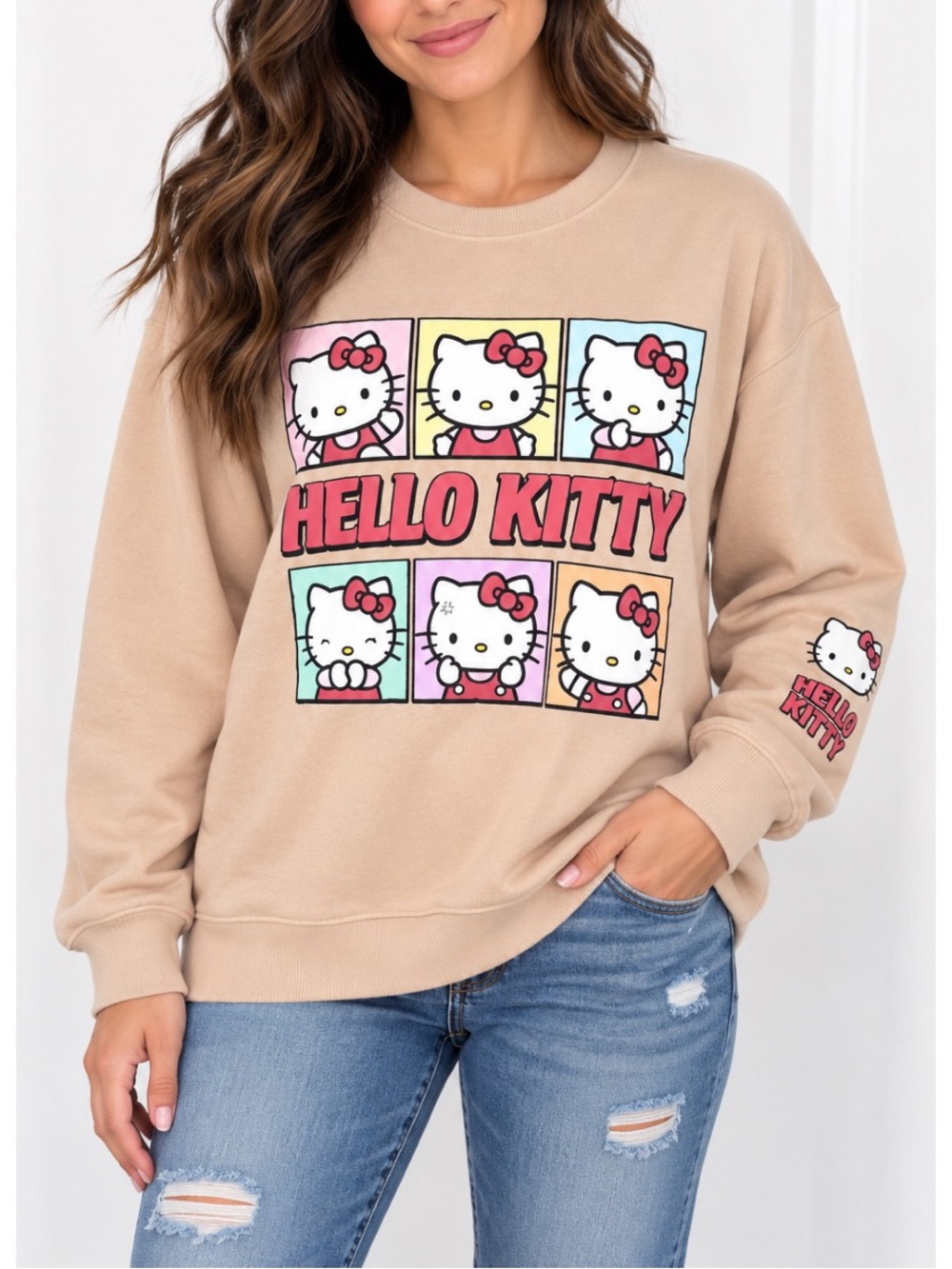 Hello Kitty Graphic Crewneck Sweatshirt- Large